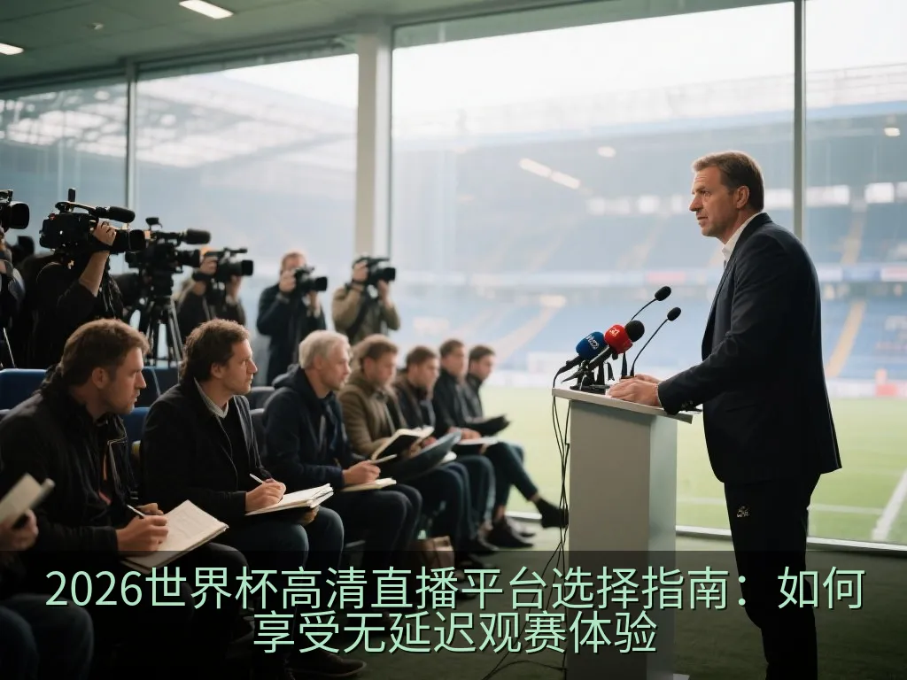 球迷手持智能手机观看高清体育比赛直播，屏幕显示精美的绿茵场与实时互动弹幕